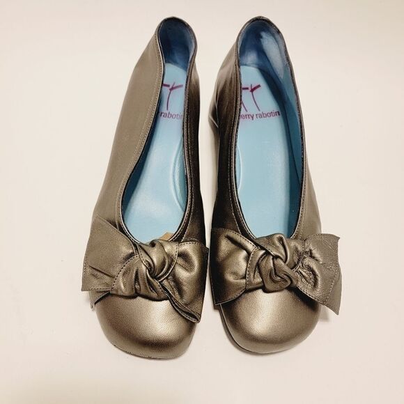THIERRY RABOTIN CECILIA BALLERINA BOW SQUARE TOE HIDDEN WEDGE Size 7 Size 37.5 - Picture 4 of 11